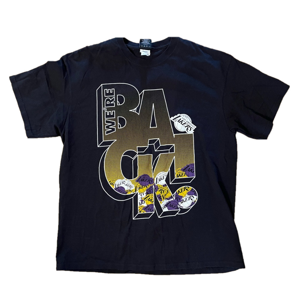 VTG UNK Los Angeles Lakers We’re Back Graphic Tee Shirt NBA Black XL